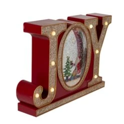 Northlight 11" LED Lighted Red & Gold Joy Christmas Glitter Snow Globe -Michaels X-Mas Decor D491588S 4