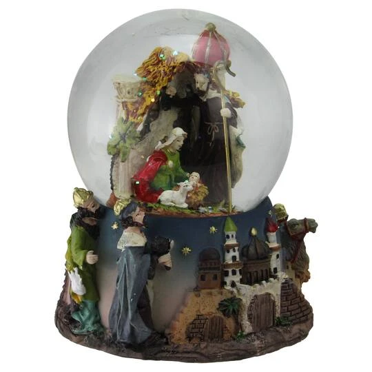 Northlight 6" Nativity Manger Scene Musical Christmas Snow Globe 6 Northlight 6" Nativity Manger Scene Musical Christmas Snow Globe - Image 4