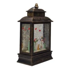 Northlight 12" Musical Lighted Black Christmas Snow Globe Lantern With Snowmen -Michaels X-Mas Decor D491592S 3