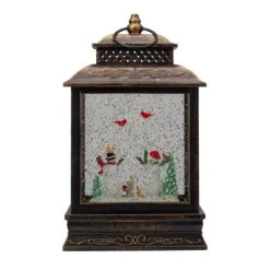 Northlight 12" Musical Lighted Black Christmas Snow Globe Lantern With Snowmen -Michaels X-Mas Decor D491592S 4