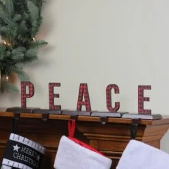 Northlight 6" Red & Black Buffalo Plaid Peace Christmas Stocking Holder Set 9 Northlight 6" Red & Black Buffalo Plaid Peace Christmas Stocking Holder Set -Michaels X-Mas Decor D491599S 3