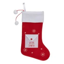 Northlight 19" Red & White Dear Santa Christmas Stocking