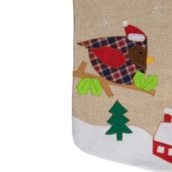 Northlight 19" Let It Snow Bird Burlap Christmas Stocking -Michaels X-Mas Decor D491604S 3