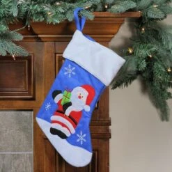 Northlight 15" Blue & Red Santa Claus Christmas Stocking -Michaels X-Mas Decor D491605S 2