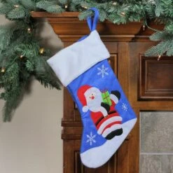 Northlight 15" Blue & Red Santa Claus Christmas Stocking -Michaels X-Mas Decor D491605S 3