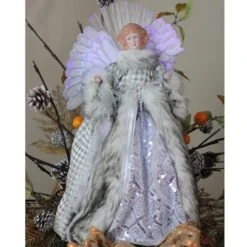 Northlight 16" Lighted Fiber Optic Angel In Silver Gingham Coat Tree Topper 9 Northlight 16" Lighted Fiber Optic Angel In Silver Gingham Coat Tree Topper -Michaels X-Mas Decor D491629S 3