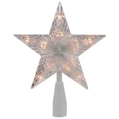 Northlight 7.5" Clear & White 5-Point Star Tree Topper 11 Northlight 7.5" Clear & White 5-Point Star Tree Topper -Michaels X-Mas Decor D491633S 11