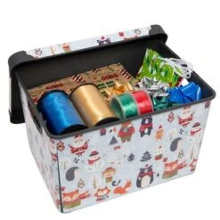 Simplify Woodland Winter Storage Tote Bin -Michaels X-Mas Decor D492889S 13
