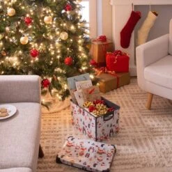 Simplify Woodland Winter Storage Tote Bin -Michaels X-Mas Decor D492889S 15