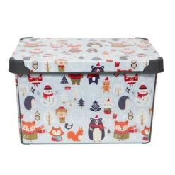 Simplify Woodland Winter Storage Tote Bin -Michaels X-Mas Decor D492889S 16