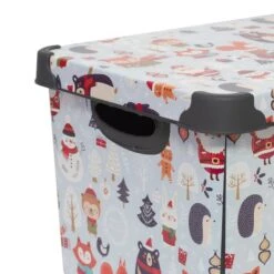 Simplify Woodland Winter Storage Tote Bin -Michaels X-Mas Decor D492889S 17
