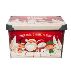 Simplify Santa Clause Is Coming To Town Storage Tote Bin -Michaels X-Mas Decor D492891S 14