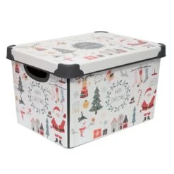 Simplify Happy Christmas Storage Tote Bin 13 Simplify Happy Christmas Storage Tote Bin -Michaels X-Mas Decor D492892S 11 1