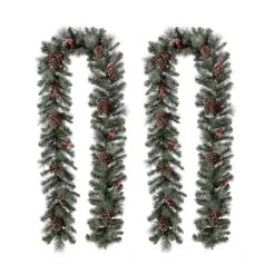 Glitzhome® 9ft. LED Glittered Pinecone Christmas Garlands, 2ct. -Michaels X-Mas Decor D493615S 6