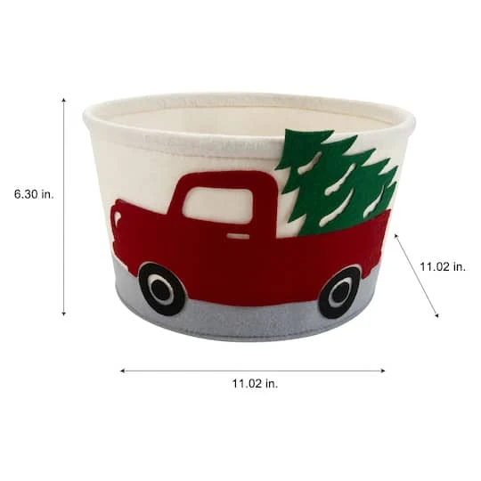 Simplify Round Felt Truck Tote 6 Simplify Round Felt Truck Tote - Image 4