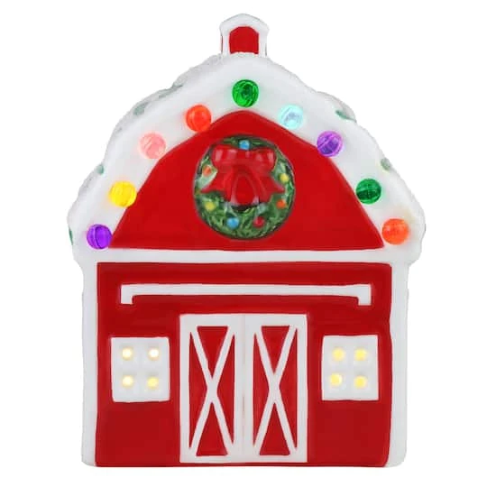 5" LED Nostalgic Ceramic Village Barn 4 5" LED Nostalgic Ceramic Village Barn - Image 2