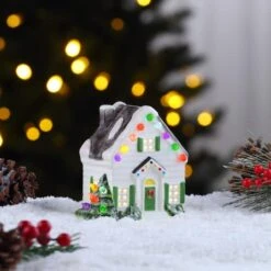 4.5" LED Nostalgic Ceramic Village House 8 4.5" LED Nostalgic Ceramic Village House -Michaels X-Mas Decor D511913S 2