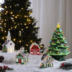 4.5" LED Nostalgic Ceramic Village House 9 4.5" LED Nostalgic Ceramic Village House -Michaels X-Mas Decor D511913S 3