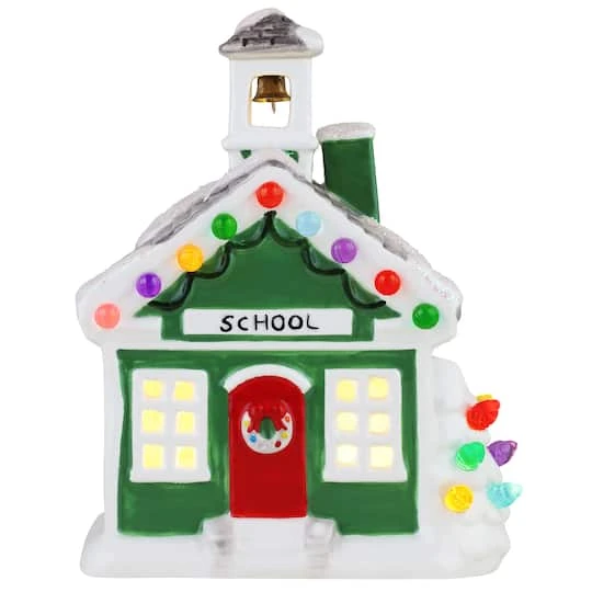 6" LED Nostalgic Ceramic Village School 3 6" LED Nostalgic Ceramic Village School