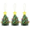 5" LED Green Nostalgic Trees Figurine Set -Michaels X-Mas Decor D511940S 1