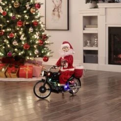 20" White Motorcycling Santa -Michaels X-Mas Decor D511949S 3