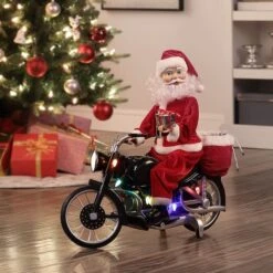 20" White Motorcycling Santa -Michaels X-Mas Decor D511949S 4