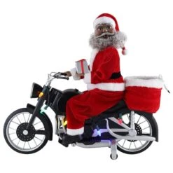 20" Black Motorcycling Santa -Michaels X-Mas Decor D511950S 1 1