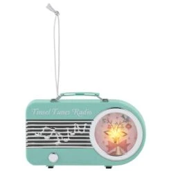 Miniature Teal Vintage Radio Ornament