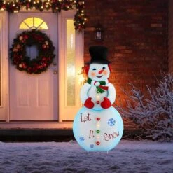 3ft. Lit Snowman Outdoor Metal Sign -Michaels X-Mas Decor D511973S 2