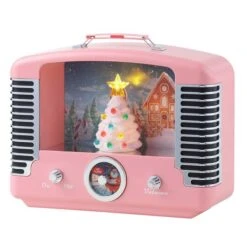 12" Pink Nostalgic Tree Radio 7 12" Pink Nostalgic Tree Radio -Michaels X-Mas Decor D511980S 2