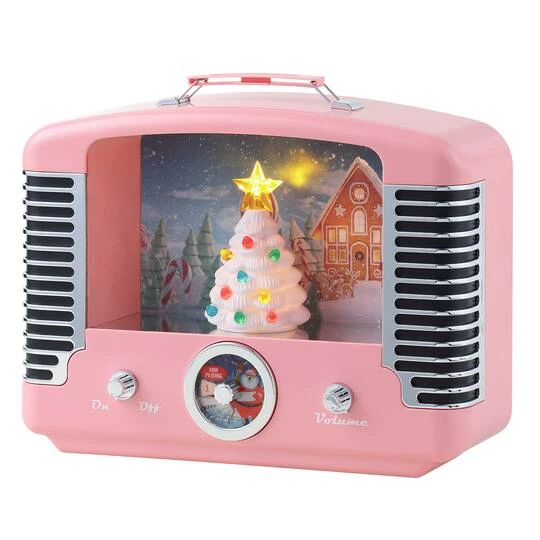 12" Pink Nostalgic Tree Radio 5 12" Pink Nostalgic Tree Radio - Image 3