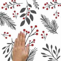 Roommates Holly Berries & Twigs Peel And Stick Wall Decals -Michaels X-Mas Decor D515183S 6