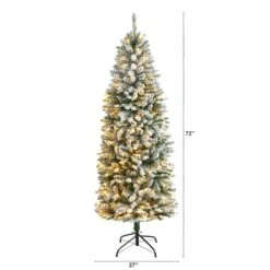 6ft. Pre-Lit Slim Flocked Montreal Fir Artificial Christmas Tree -Michaels X-Mas Decor D517952S 2