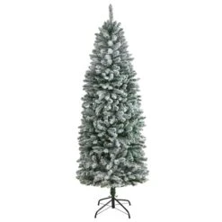 6ft. Pre-Lit Slim Flocked Montreal Fir Artificial Christmas Tree -Michaels X-Mas Decor D517952S 3