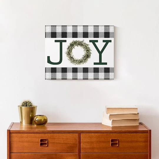 Green Joy Wreath 11x14 Canvas Wall Art 7 Green Joy Wreath 11x14 Canvas Wall Art - Image 5