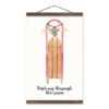 Dashing Snow Sled 12x18 Teak Hanging Canvas