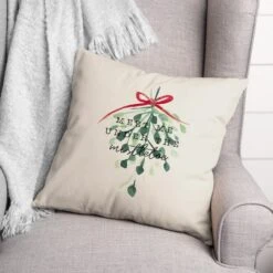 Meet Me Under The Mistletoe 18x18 Throw Pillow -Michaels X-Mas Decor D517980S 3