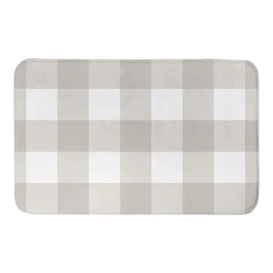 Designs Direct Tan Buffalo Check Bath Mat, 34" X 21" 4 Designs Direct Tan Buffalo Check Bath Mat, 34" X 21" - Image 2