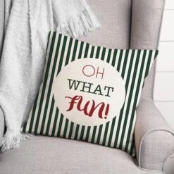 Oh What Fun 18x18 Throw Pillow -Michaels X-Mas Decor D517982S 3