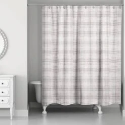 Holiday Gray Plaid Shower Curtain 7 Holiday Gray Plaid Shower Curtain -Michaels X-Mas Decor D517985S 2