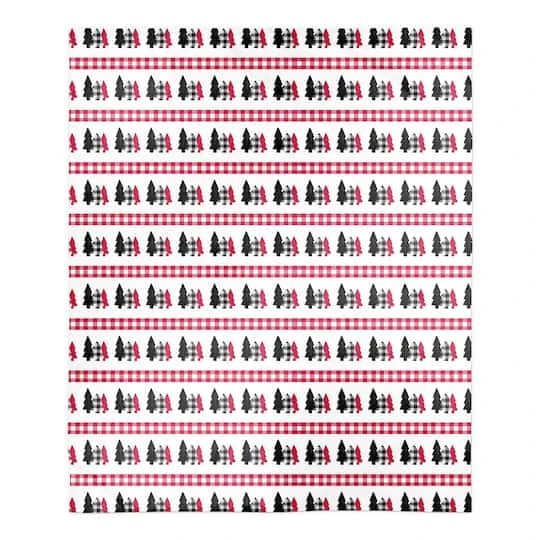 Plaid Tree Pattern 50x60 Sherpa Fleece Blanket 4 Plaid Tree Pattern 50x60 Sherpa Fleece Blanket - Image 2