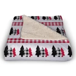 Plaid Tree Pattern 50x60 Sherpa Fleece Blanket 8 Plaid Tree Pattern 50x60 Sherpa Fleece Blanket -Michaels X-Mas Decor D517991S 2