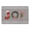 Joy Stocking On Gray 27x18 Floor Mat 1 Joy Stocking On Gray 27x18 Floor Mat -Michaels X-Mas Decor D517995S 1