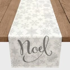 Noel Snowflake Pattern 16x72 Poly Twill Table Runner -Michaels X-Mas Decor D518005S 2