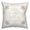 All Is Calm All Is Bright Snowflakes 18x18 Throw Pillow 1 All Is Calm All Is Bright Snowflakes 18x18 Throw Pillow -Michaels X-Mas Decor D518009S 1