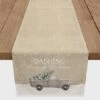 Dashing Through The Snow Painted Tree Truck 16x72 Poly Twill Table Runner 2 Dashing Through The Snow Painted Tree Truck 16x72 Poly Twill Table Runner -Michaels X-Mas Decor D518024S 1