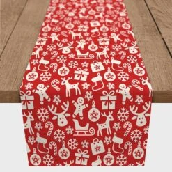 90" Christmas Icons Table Runner