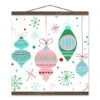 Retro Funky Ornaments 16x16 Teak Hanging Canvas -Michaels X-Mas Decor D518036S 1