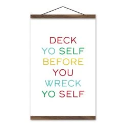 Deck Yo Self 12x18 Teak Hanging Canvas 7 Deck Yo Self 12x18 Teak Hanging Canvas -Michaels X-Mas Decor D518038S 1 1