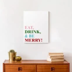 Eat Drink And Be Merry 11x14 Canvas Wall Art 12 Eat Drink And Be Merry 11x14 Canvas Wall Art -Michaels X-Mas Decor D518040S 4